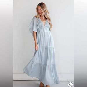 Delicate Destiny Dusty Blue Maxi Dress